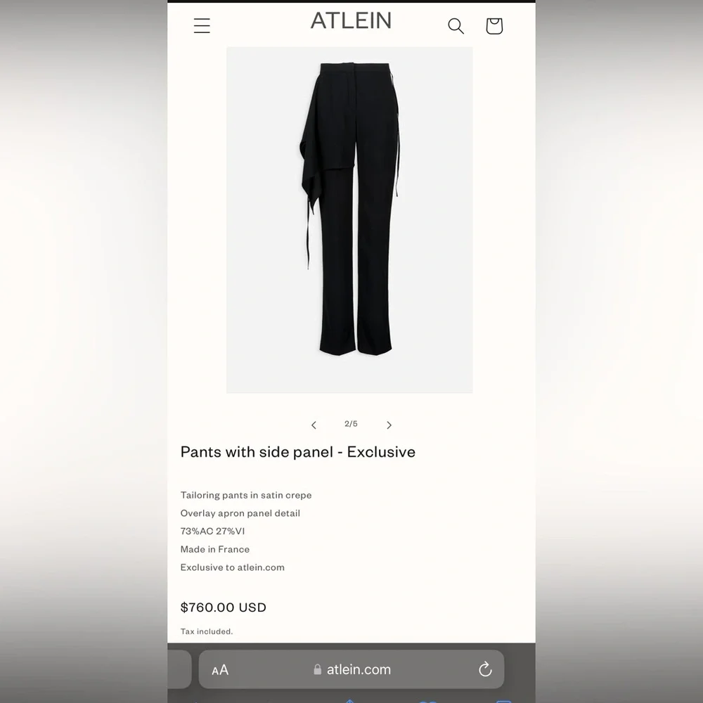 Atlein Pants with side panel - Exclusive. - Picture 2 of 7